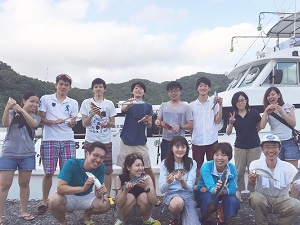 [研究室旅行]7/27 全員釣れました！